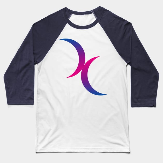 Double Crescent Moon Bisexual Pride Symbol Baseball T-Shirt by sovereign120